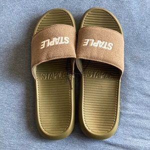 Green Staple Sandals